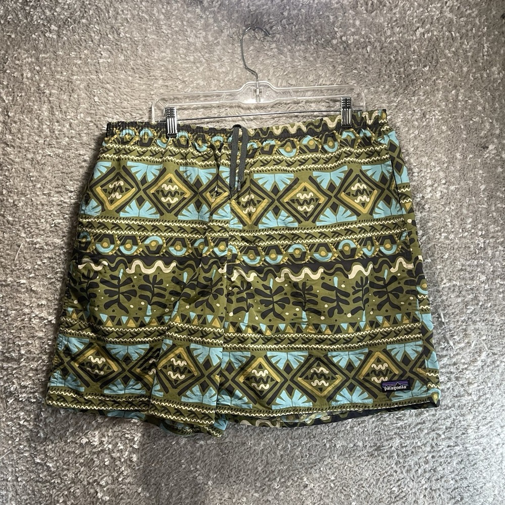 Patagonia Men's Baggies‎ Shorts Longs 6" Inseam Tiki Palo Green XXL With Liner